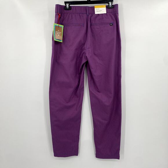 Houston White Men's Purple Checkered Straight Chino Trouser Pants Size Small - Picture 4 of 10